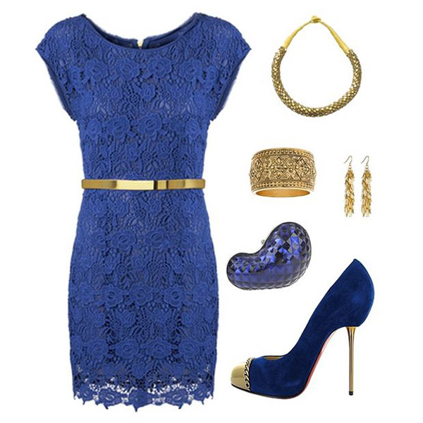 Красивый синий и золотой в одежде