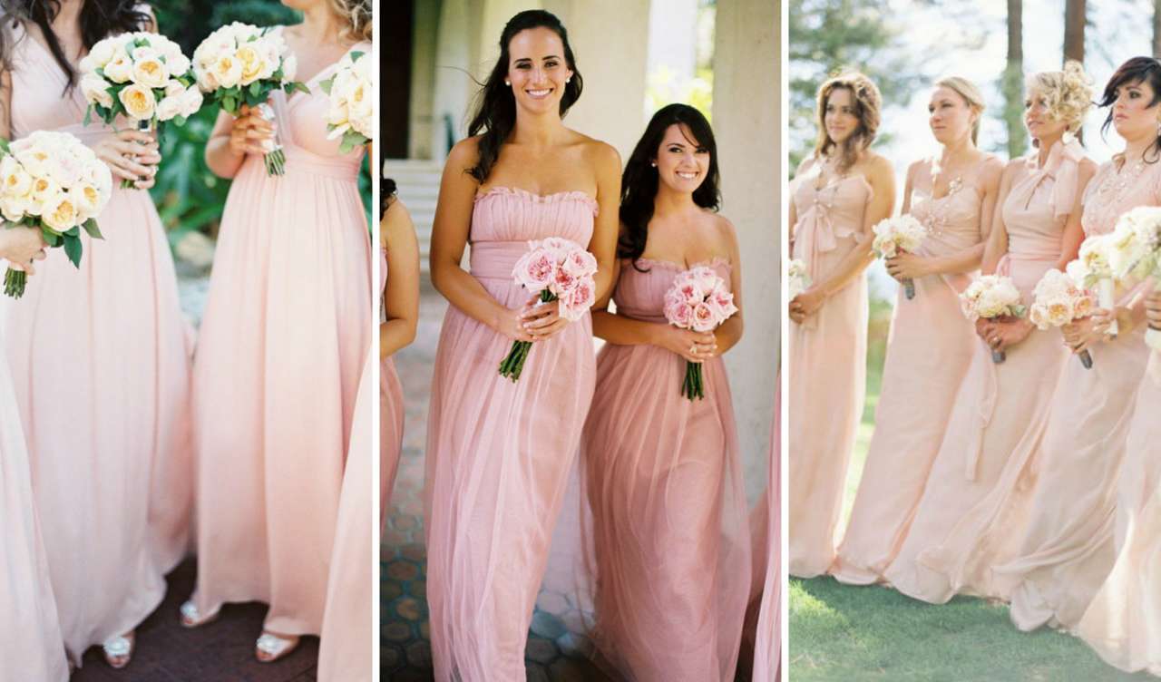 Свадебные платья розового цвета