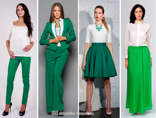 С чем сочетается зеленый цвет в одежде, как составить гардероб