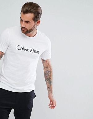 Белая футболка с круглым вырезом Calvin Klein