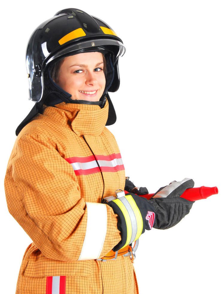 Девушка в пожарной одежде