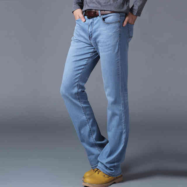 Мужские летние винтажные клеш расклешенные джинсы