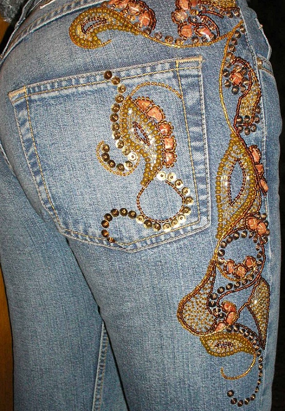Методы нанесения образца рисунка на джинсовую материю: