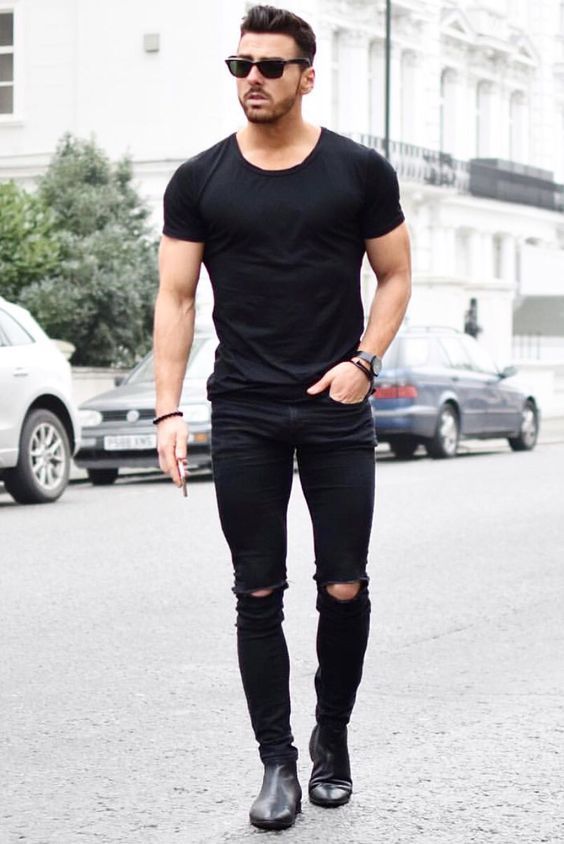 Черные мужские джинсы