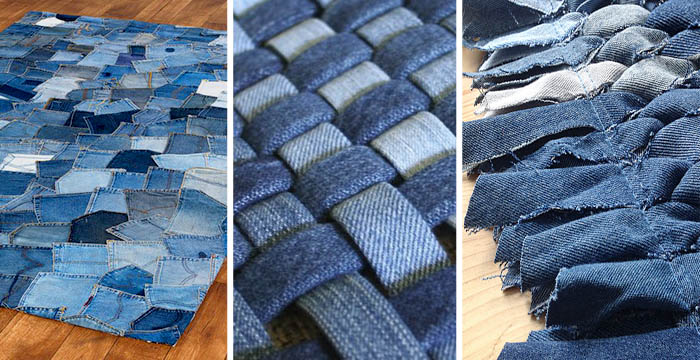 Как сшить коврик из старых джинсов своими руками: используем джинсовые полоски и лоскуты