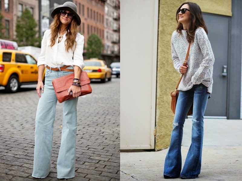 С чем носить джинсы клеш, стильные советы