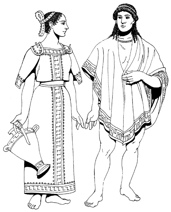 Женский и мужской греческий костюм