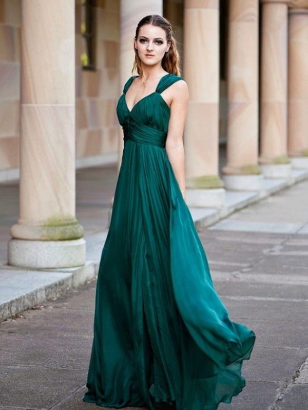 Платье в стиле ампир зеленое