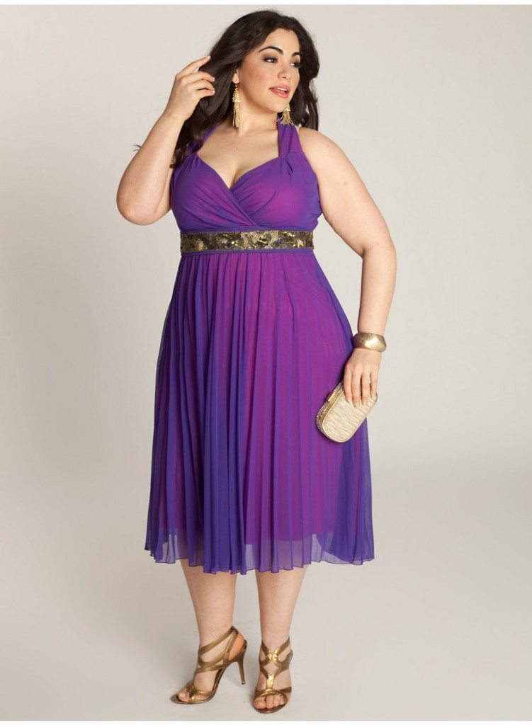 фиолетовое платье для полных